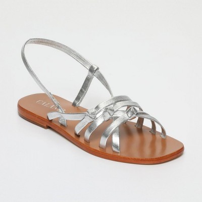 Sandales Dina Silver Calank pour femme 100% Cuir