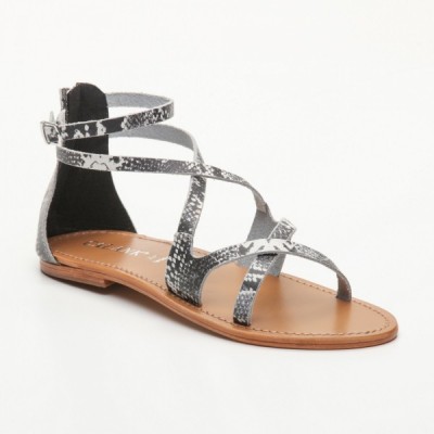 Sandales Asta B&W Snake Calank pour femme 100% Cuir