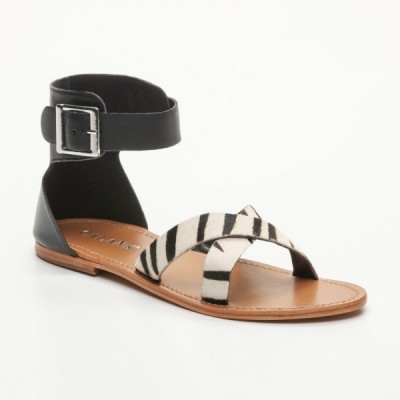 Sandales Embla Zebra  et  Black Calank pour femme 100% Cuir