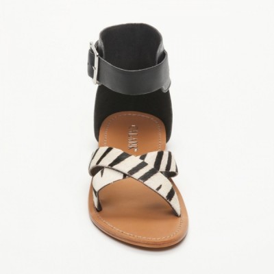 Sandales Embla Zebra  et  Black Calank pour femme 100% Cuir