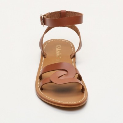 Sandales Nelda Camel Calank pour femme 100% Cuir