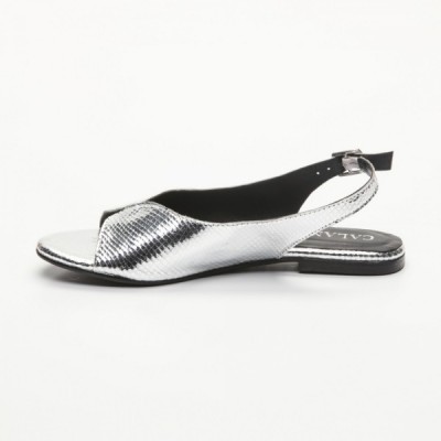 Sandales Ica Silver Snake Calank pour femme 100% Cuir