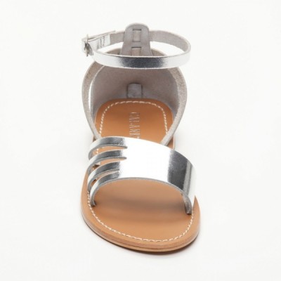 Sandales Jackie Silver Calank pour femme 100% Cuir