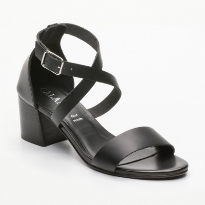 Sandales Idoa Black Calank pour femme 100% Cuir