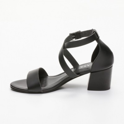 Sandales Idoa Black Calank pour femme 100% Cuir