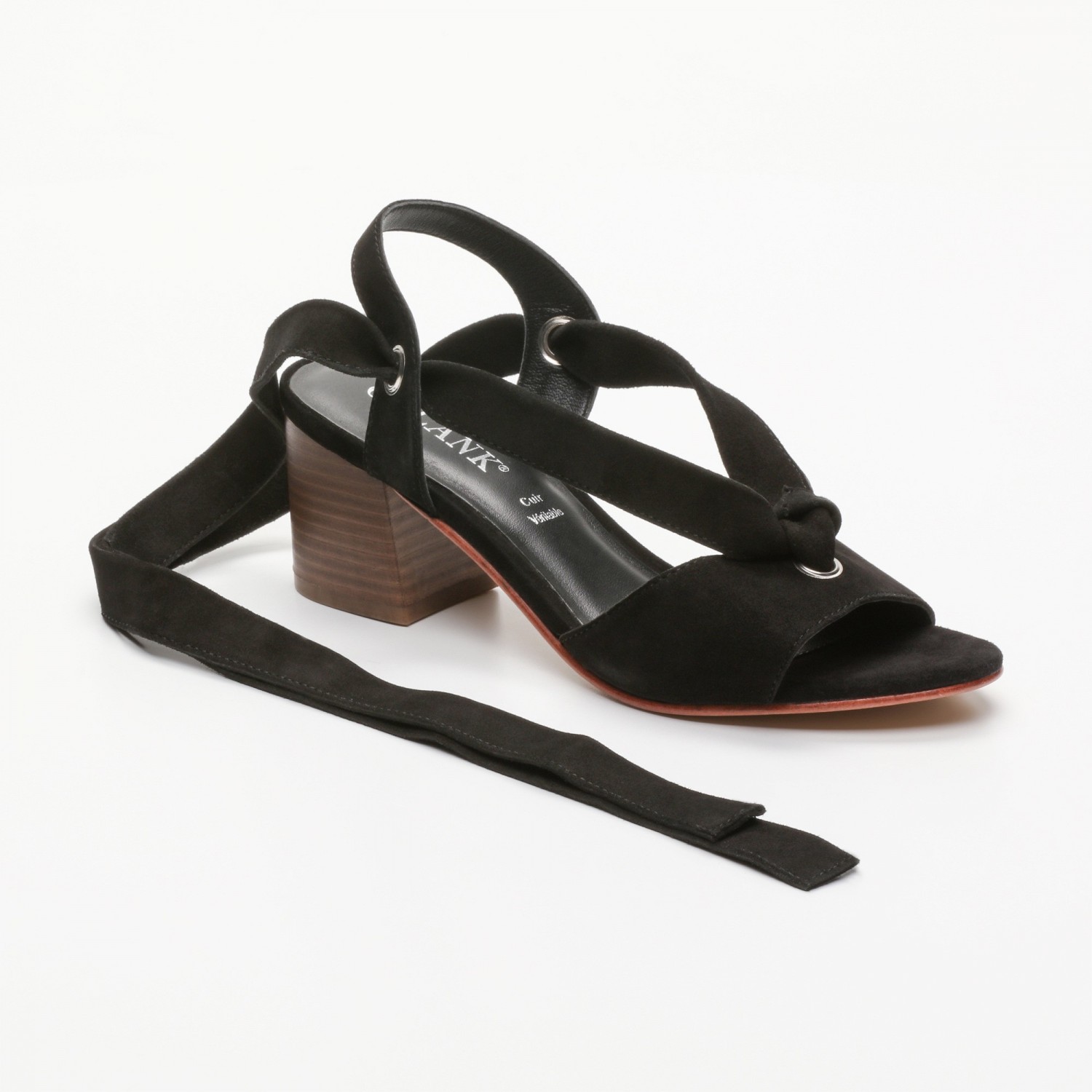 Sandales Maika Black Calank pour femme 100% Cuir