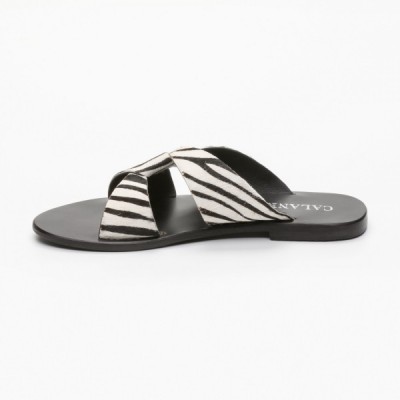 Sandales Bengt Zebra Calank pour femme 100% Cuir