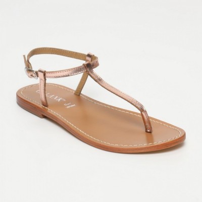 Sandales Oruro Rosegold Calank pour femme 100% Cuir