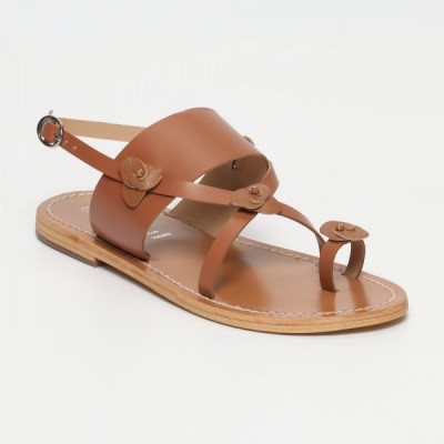 Sandales Firuz Camel  et  Gs Tan Calank pour femme 100% Cuir