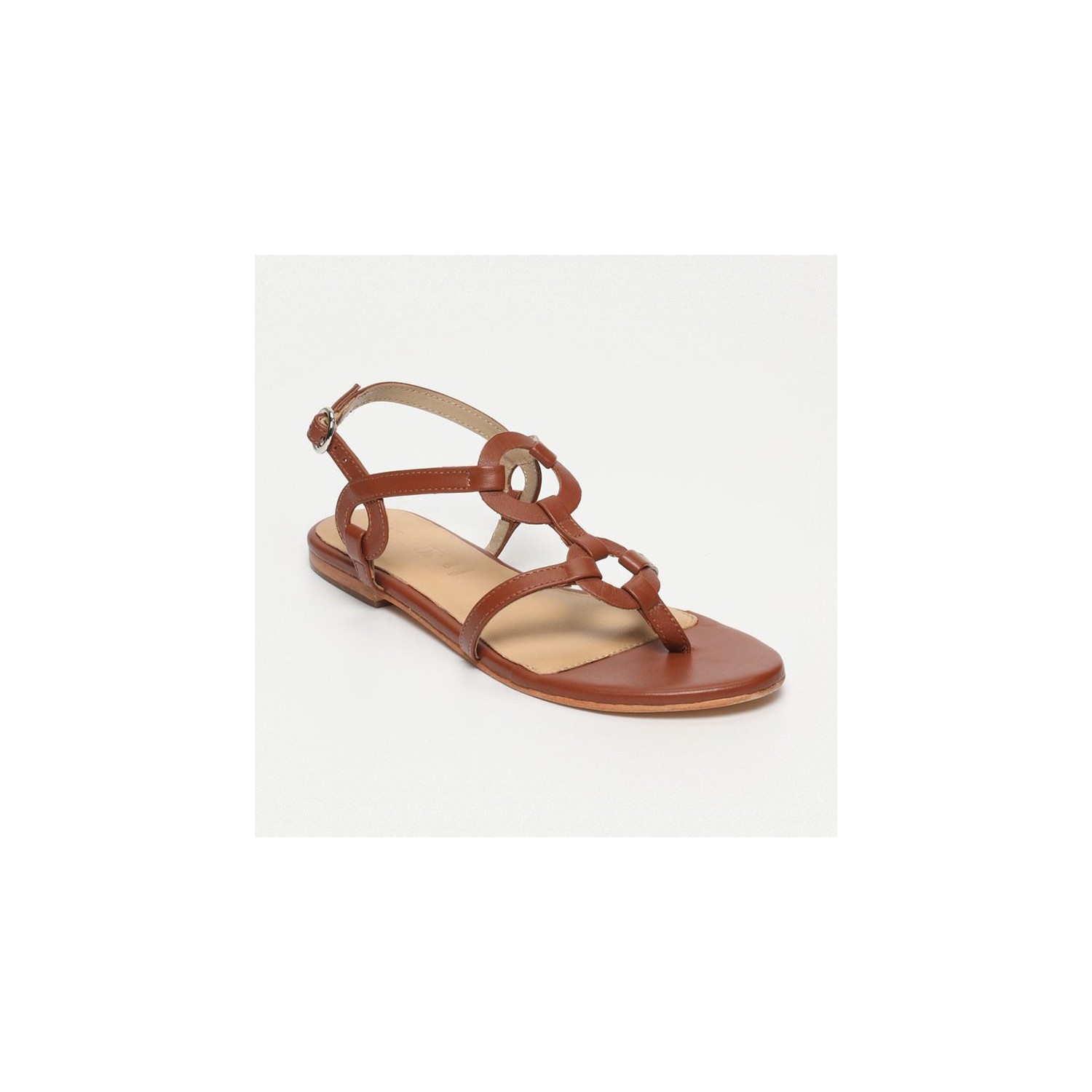 Sandales Abbie Rust Tan Calank pour femme 100% Cuir