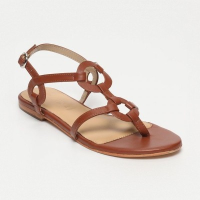 Sandales Abbie Rust Tan Calank pour femme 100% Cuir