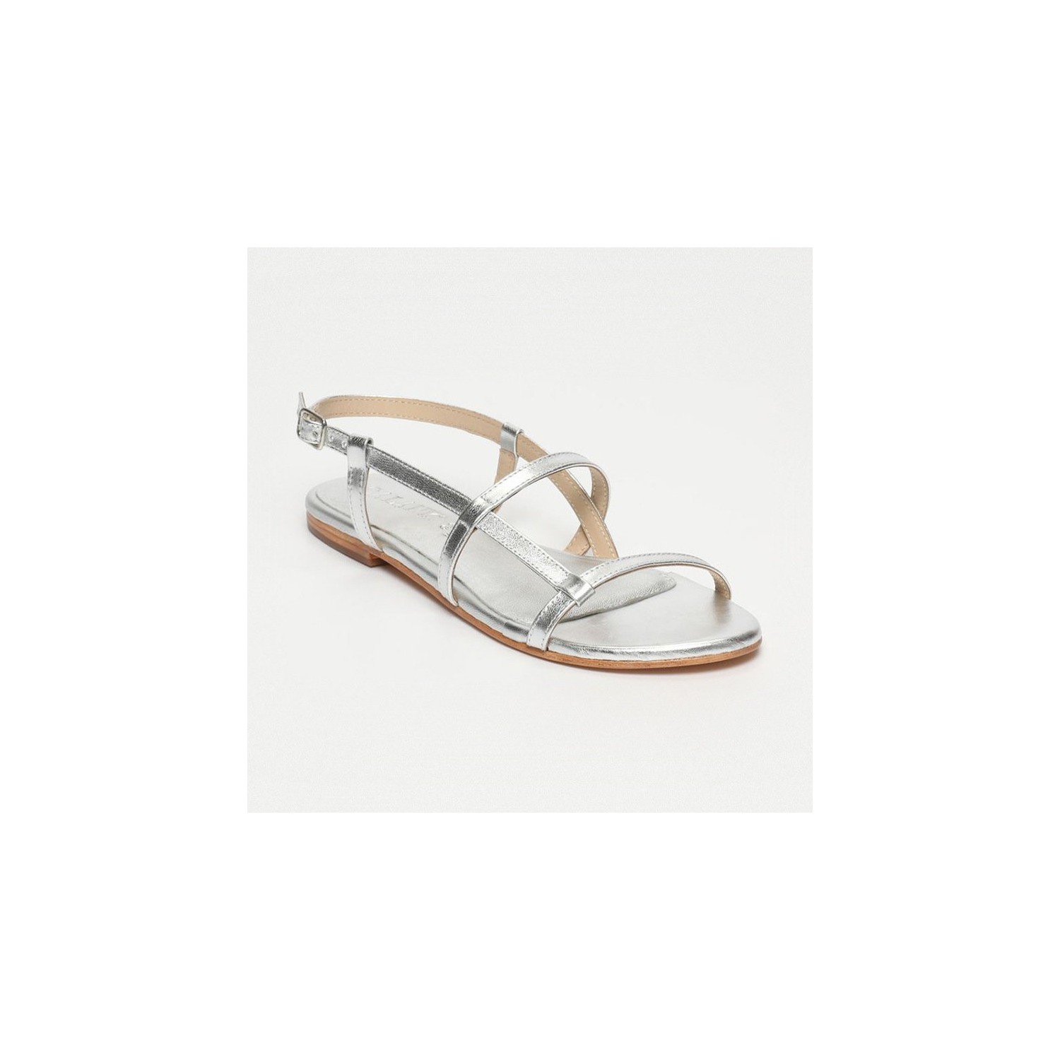 Sandales Abygael Silver Calank pour femme 100% Cuir