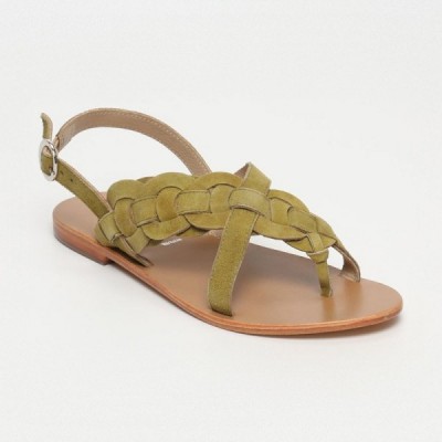 Sandales Malo Olive Calank pour femme 100% Cuir